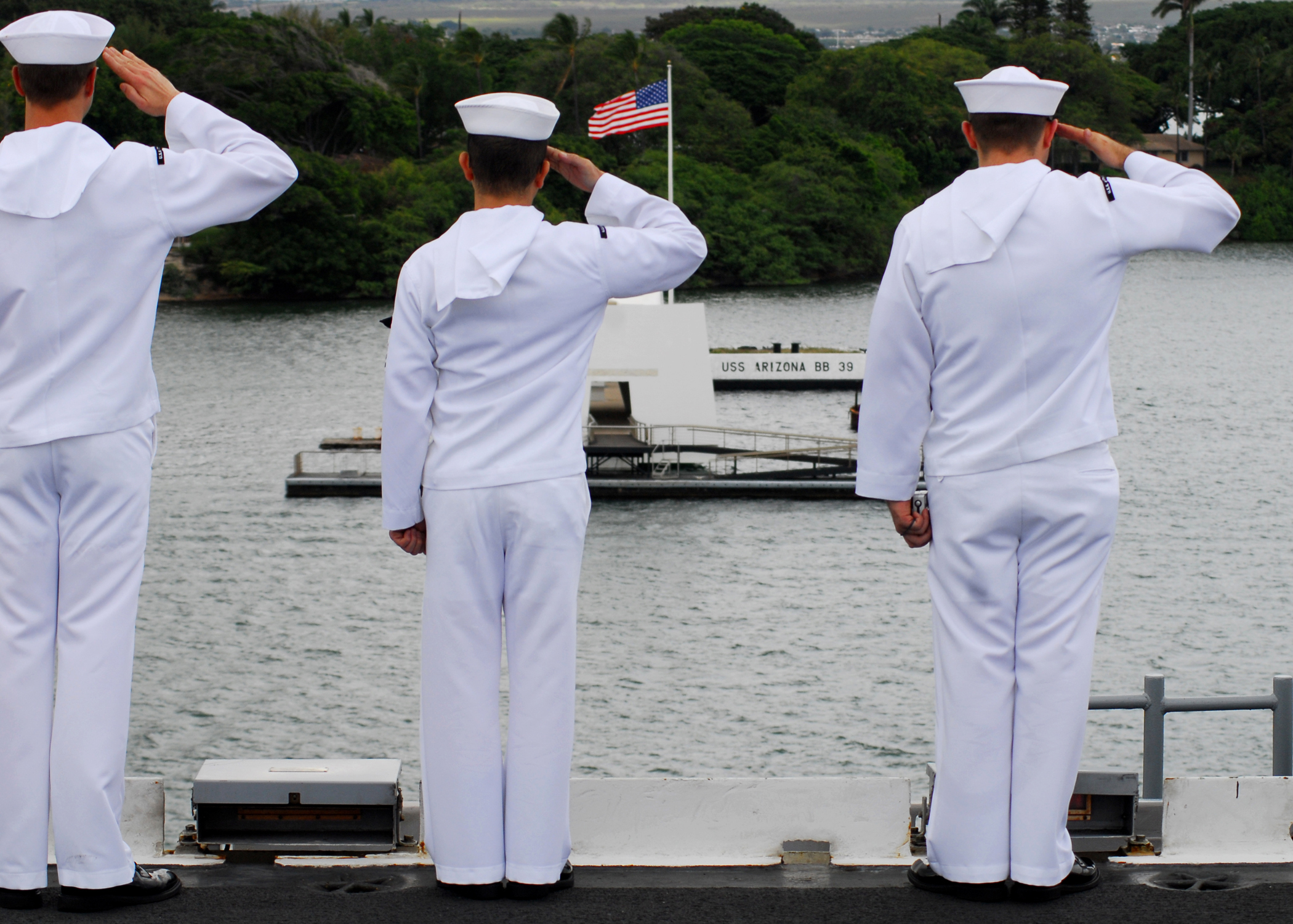 Sailors Saluting from deck
