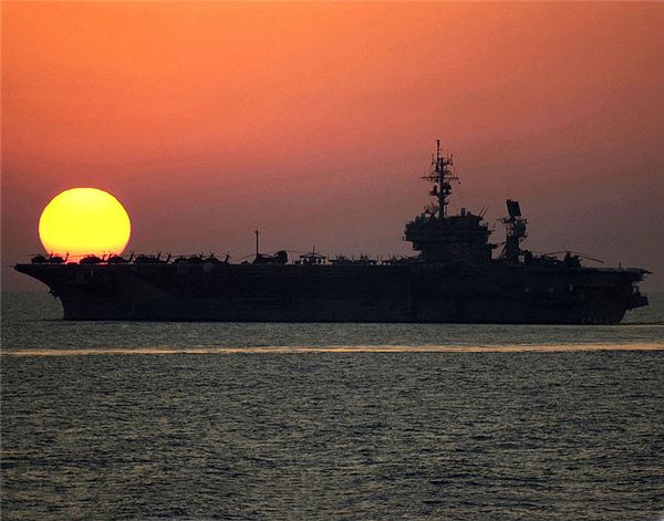 Aircraft Carrier waiting to come into Pearl Harbor